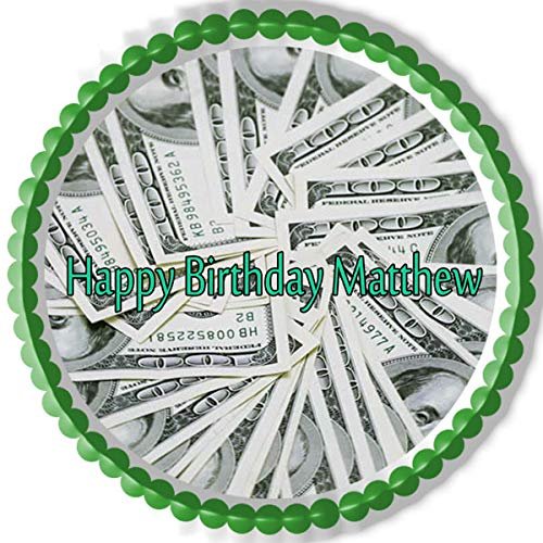 100 dollar bills - Edible Cake Topper - 6" round