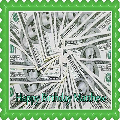 100 dollar bills - Edible Cake Topper - 10" x 16" (1/2 sheet) rectangular