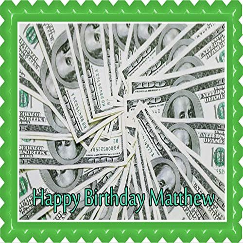 100 dollar bills - Edible Cake Topper - 10" x 16" (1/2 sheet) rectangular