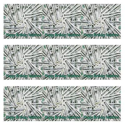 100 dollar bills - Edible Cake Strips - 2.5" x 10.5" Strips (3 pieces/sheet)