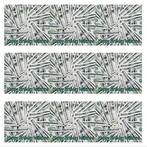 100 dollar bills - Edible Cake Strips - 2.5" x 10.5" Strips (3 pieces/sheet)
