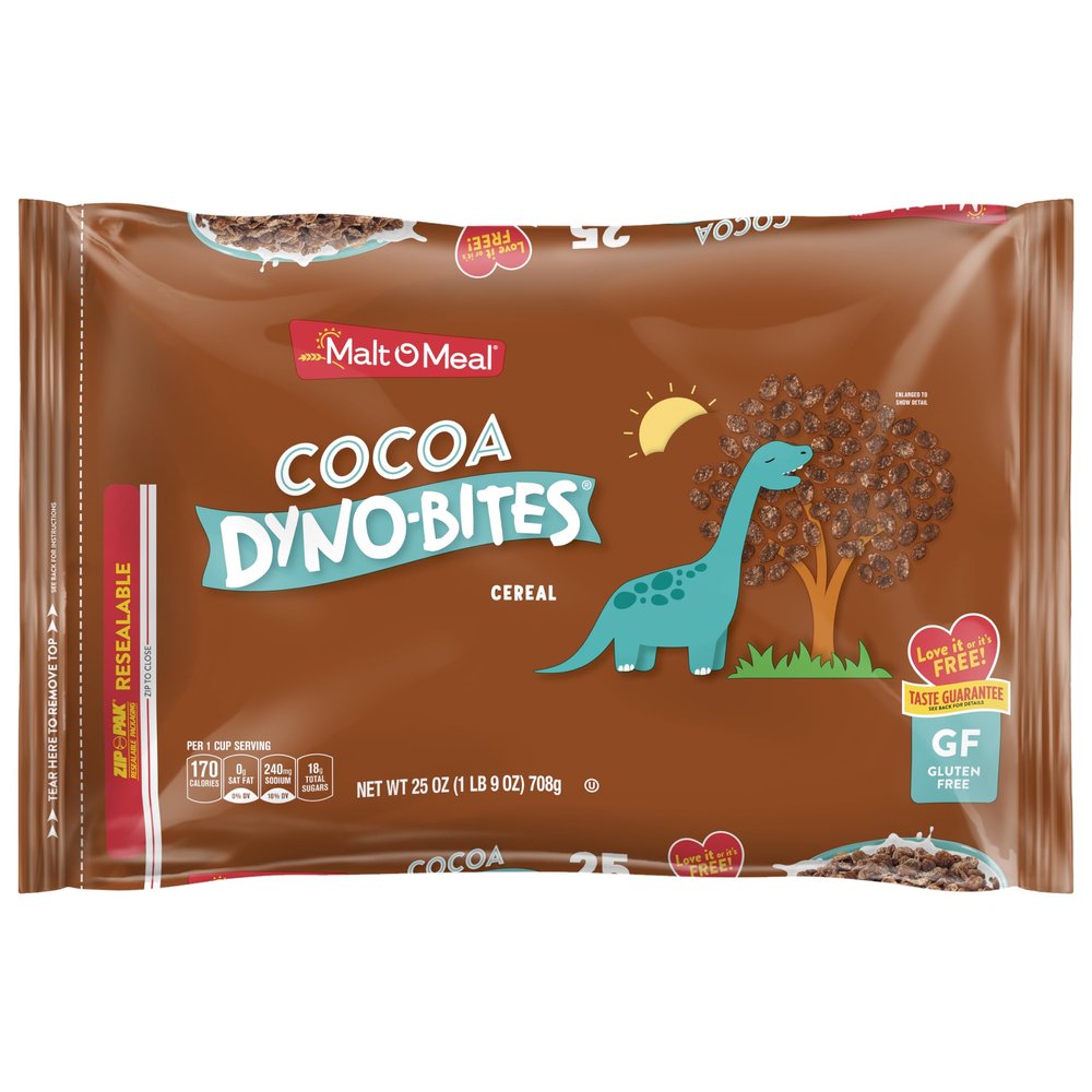 Malt-O-Meal Cocoa Dyno Bites Gluten Free Kids Breakfast Cereal, Family Size Bulk Bagged Cereal, 25 Ounce - 1 count