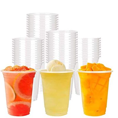 AME D'ESSENCE (50 PC) 24 Ounce Disposable Clear Cups with Straws Plastic Drinking Cups To Go Iced Coffee Crystal PET Cups for Cold Drinks Juice Soda Bubble Boba Tea Smoothie Lemonade Cups