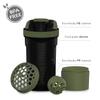 Artoid Sports Protein Shaker Bottle, 24-Ounce, Dual Mixing Technology, BPA Free, Black/Moss Green view 3