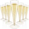 JOLLY CHEF 100 Pack Plastic Champagne Flutes Disposable 4.5 oz Gold Glitter Plastic Champagne Glasses for Wedding, Thanksgiving Day, Christmas view 1