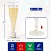 JOLLY CHEF 100 Pack Plastic Champagne Flutes Disposable 4.5 oz Gold Glitter Plastic Champagne Glasses for Wedding, Thanksgiving Day, Christmas view 2