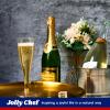 JOLLY CHEF 100 Pack Plastic Champagne Flutes Disposable 4.5 oz Gold Glitter Plastic Champagne Glasses for Wedding, Thanksgiving Day, Christmas view 3