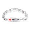 mnmoom 7.5 inch interchangeable Medical id bracelets for Women beads Medical alert bracelets with customize engraving epilepsy (White) view 1