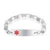mnmoom 7.5 inch interchangeable Medical id bracelets for Women beads Medical alert bracelets with customize engraving (White) view 1