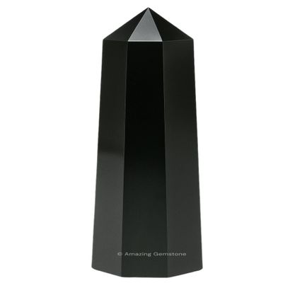 Amazing Gemstone Black Agate Crystal Towers - Natural Healing Crystal Point Obelisk for Reiki Healing and Crystal Grid (2" to 3" Inch)