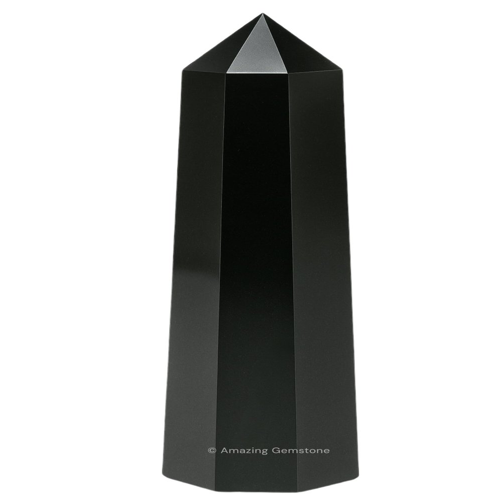 Amazing Gemstone Black Agate Crystal Towers - Natural Healing Crystal Point Obelisk for Reiki Healing and Crystal Grid (2" to 3" Inch)