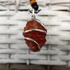 Amazing Gemstone Carnelian Crystal Necklace with Spiral Carnelian Raw Stone - Pendant Women Wire Wrapped Jewelry with Adjustable Cord and Premium Velvet Pouch view 2