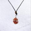 Amazing Gemstone Carnelian Crystal Necklace with Spiral Carnelian Raw Stone - Pendant Women Wire Wrapped Jewelry with Adjustable Cord and Premium Velvet Pouch view 3