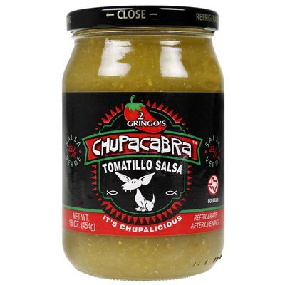2 Gringos Chupacabra Salsa Verde 16 Oz Tomatillo Jalapenos Garlic Onion Single Bottle