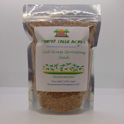 2 Ounce Catgrass Seeds - Hard Red Wheat- Wheatgrass Non GMO - Country Creek Acres LLC - Grown in The USA