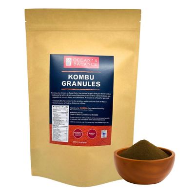 Ocean's Balance Organic Kombu Flakes Maine Coast Vegetables for Keto, Paleo, Vegetarian & Vegan Diets (16 Ounce, Granules)