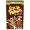 Cocoa PEBBLES Cereal, Chocolatey Kids Crunch, Gluten Free Sweetened Rice Crunch, 19.5 oz Family Size Cereal Box view 1