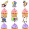 Slime Cupcake Toppers 18 pcs - Painting Themed Art Happy Birthday Decor Artist Palette Paint Brush boy Girl Party Supplies view 1