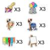 Slime Cupcake Toppers 18 pcs - Painting Themed Art Happy Birthday Decor Artist Palette Paint Brush boy Girl Party Supplies view 3