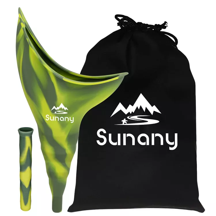 Sunany Female Urinal,Reusable Silicone Female Urinal Foolproof Women Pee Funnel Allows Women to Pee Standing Up,Women's Urinal is The Perfect Companion for Indoor Use (camo)