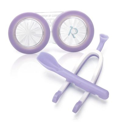 Ofone Contact Lens Remover Tool, Applicator with Lenses Case Tweezers Soft Silicone Scoop Portable Contacts Storage Container Kit for Soft Lenses (Purple)