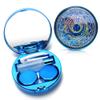 ofone Contact Lens Case, Bling Stars Cute Contact Lenses Holder Travel Kit with Remover Tool Tweezers Solution Bottle Mirror Portable Contacts Storage Container for Women Girl (Blue) view 1