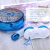 ofone Contact Lens Case, Bling Stars Cute Contact Lenses Holder Travel Kit with Remover Tool Tweezers Solution Bottle Mirror Portable Contacts Storage Container for Women Girl (Blue) view 4