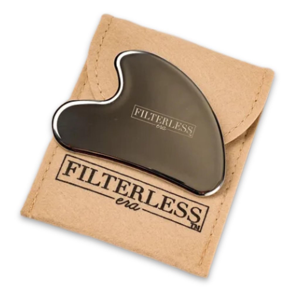 FilterLESS Era Ace of Spades Gua Sha Facial Tool | Stainless Steel Face Massager for Sculpting, Muscle Scraping & Lymphatic Drainage
