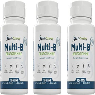 BenfoComplete Benfotiamine Multi-B Neuropathy Support Formula for The Nutritional Support of Neuropathy - 360 Capsules - Pack of 3 Bottles