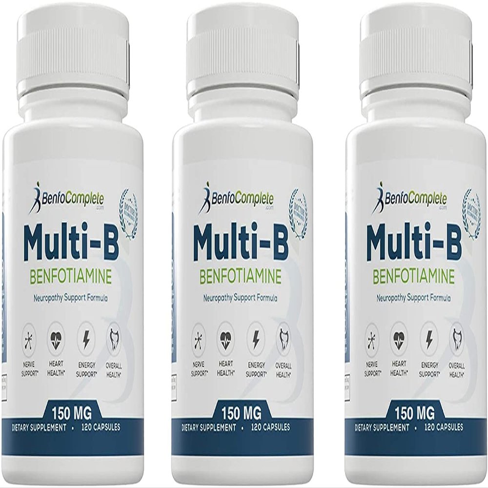 BenfoComplete Benfotiamine Multi-B Neuropathy Support Formula for The Nutritional Support of Neuropathy - 360 Capsules - Pack of 3 Bottles