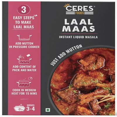 CERES FOODS Indian Rajasthani Laal Maas Instant Liquid Masala Smoky Indian Curry Simmer Sauce Famous Spicy from Rajasthan Just Add 35 Ounces of Mutton or Protein of Choice, 200 gm