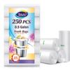 0.5 Gallon Mini 11" x 12" Trash Bags, Tiny Bathroom Garbage Can Liners by Teivio, Small Plastic Bags for Desktop Trash Bin/Dog/Poop Car, Fit 2 Liters or Less Can (250 Counts, Clear) view 1
