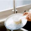 1pc Long Handle Kitchen Cleaning Brush Soft Bristle Scrub Brush for Dishes Pots and Sinks for Household and Restaurant Use and Convenient Storage Design White view 2