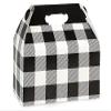 6 Pack, Buffalo Plaid Black Gable Boxes 9-1/2 x 5 x 5" for Food Service and Picnic Lunches view 1