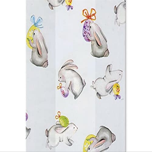 100 Pack, Bunny and Egg Cello Treat Bags, 5x3x11" for Easter Basket Decor, Made in USA