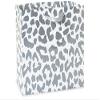 10 Pack, Silver Leopard Paper Gift Bags, Filly 12x5x12" for Party, Holiday & Events view 1
