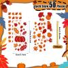 100 Pcs Thanksgiving Cellophane Bags Plastic Clear Candy Pouch Thanksgiving Prefilled Goody Bags 5 Styles Goodie Treat 100 Pieces Golden Twist Tie for Party Favors, 5.1 x 10.6 Inch (Fall Style) view 3
