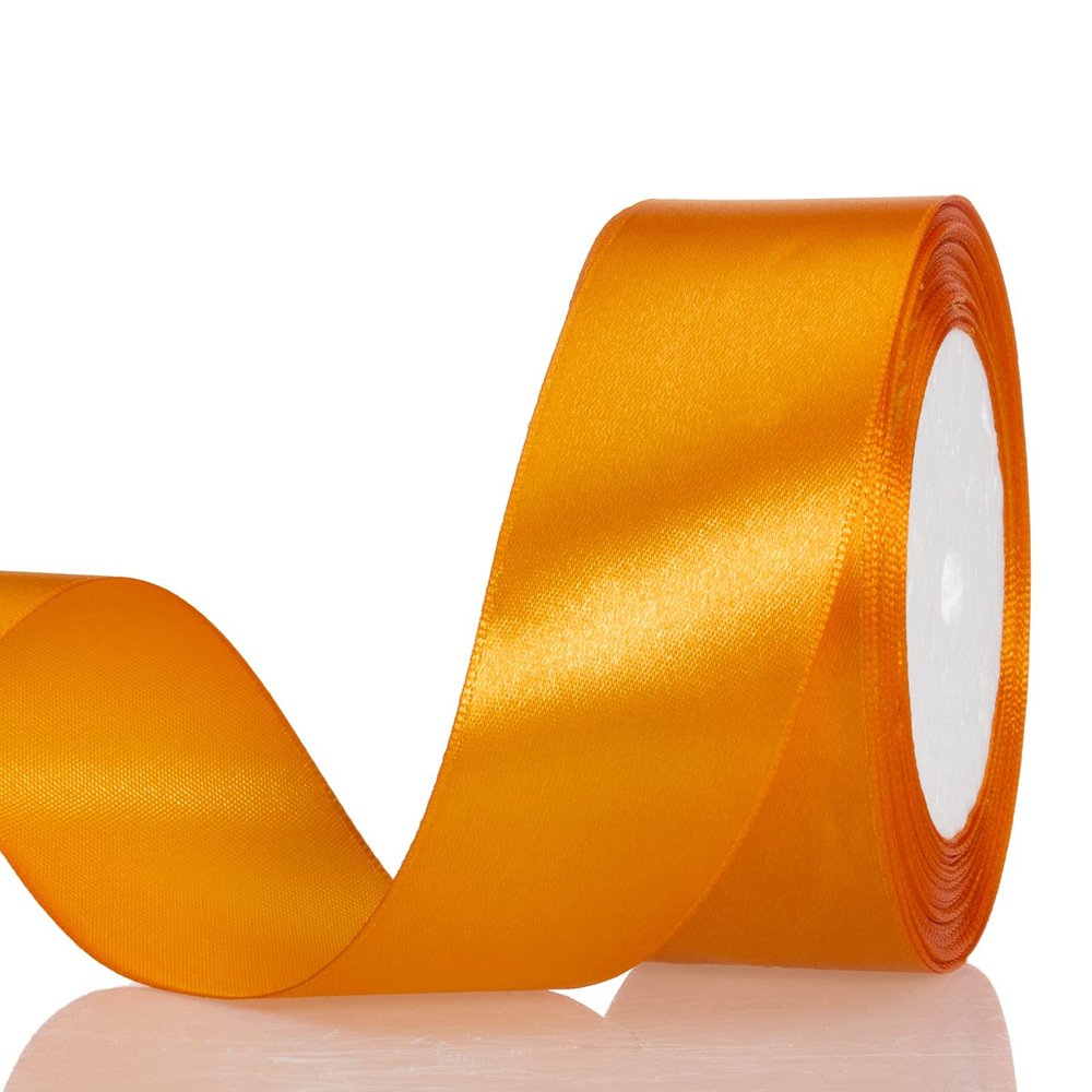 ATRBB 25 Yards 1-1/2 inch Wide Satin Ribbon Perfect for Wedding,Handmade Bows and Gift Wrapping (Orange)