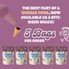 Muddy Bites Waffle Cone Snacks Bite Sized Chocolate Filled Waffle Cones for Snack or Dessert, Ice Cream Topping, made with Pure Cane Sugar, Kosher (2.33 oz (Pack of 5), Dark-Chocolate) view 3