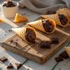 Muddy Bites Waffle Cone Snacks Bite Sized Chocolate Filled Waffle Cones for Snack or Dessert, Ice Cream Topping, made with Pure Cane Sugar, Kosher (2.33 oz (Pack of 5), Milk-Chocolate) view 4