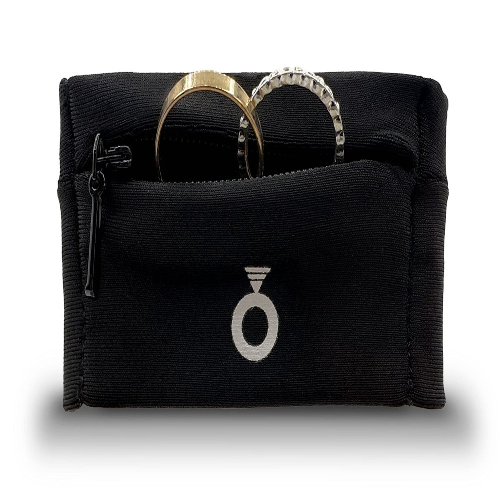 RingHero Wristband Ring Holder: Secure Wedding & Engagement Ring Pouch for Gym, Travel & Work | Prevent Loss & Damage | Hidden Zippered Pocket for Valuables | 4-Way Stretch