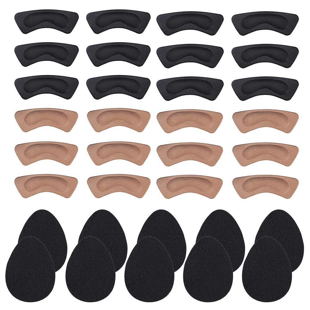 12 Pairs Heel Cushion Pads and 5pair Non-Slip Shoe Pads, Heel Shoe Grips Liner Self-Adhesive Shoe Insoles Foot Care Protector,Self-Adhesive Anti-Slip Sole Sticker Protector