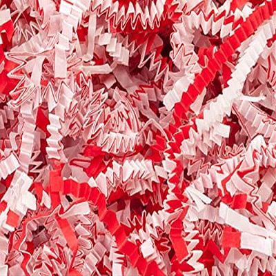 1 Pack, Candy Cane Crinkle Cut Paper Shred, 8 Oz Bag for Party, Holiday & Events, Made in USA