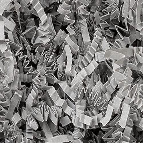 1 Pack, Gray Crinkle Cut Shredded Paper, 8 Oz Bag for Party, Holiday & Events, Made in USA