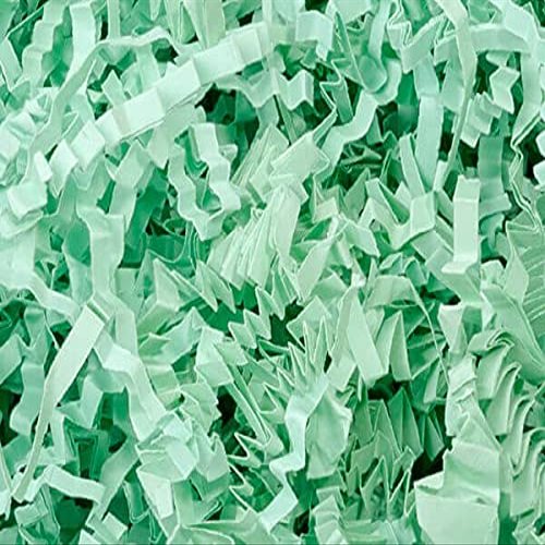 1 Pack, Mint Green Crinkle Cut Paper Shred 8 Oz Bag for Party, Holiday & Events, Made in USA