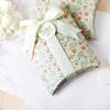 AKOAK 20 Pcs Wedding Creative Pillow Box, Candy Gift Box, Suitable for Wedding Birthday and Christmas (Green+Yellow flowers) view 3