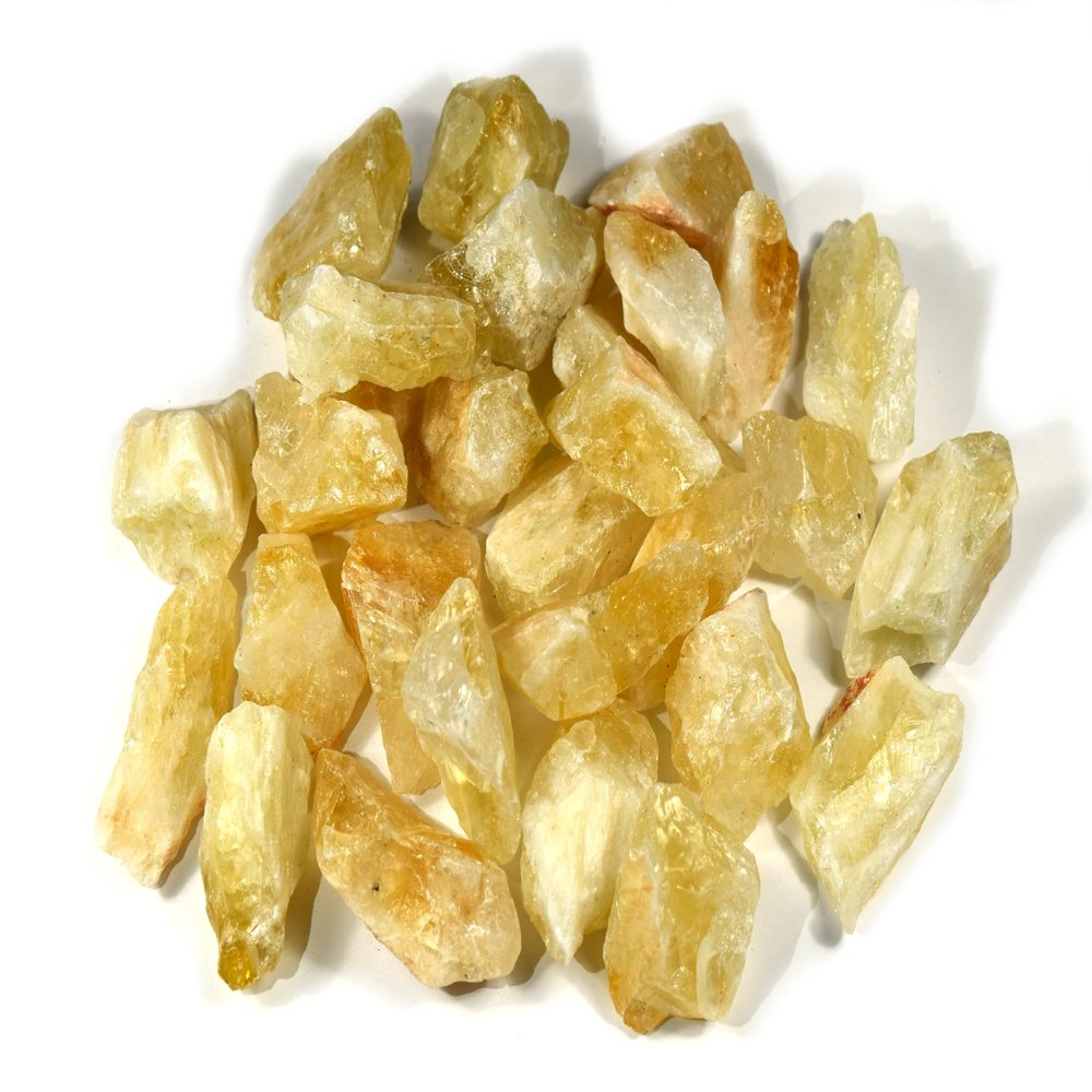 20PCS Golden Orange Yellow Citrine Rough Stones Sparkling Gemstone Quartz Crystal Mineral Raw Specimen - Brazil