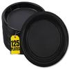 1InTheHome Black Small Plates, 6 inch Plastic Cake Plates, Black Dessert Plates Round 125 pcs view 1