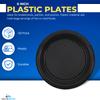 1InTheHome Black Small Plates, 6 inch Plastic Cake Plates, Black Dessert Plates Round 125 pcs view 2