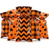 Tenare 120 Pieces Thanksgiving Cellophane Candy Bags Thanksgiving Buffalo Polka Dot Stripes Prints Plastic Goodie Treat Favor Bags with 200 Twist Ties for Party Supplies(Orange, Black) view 1
